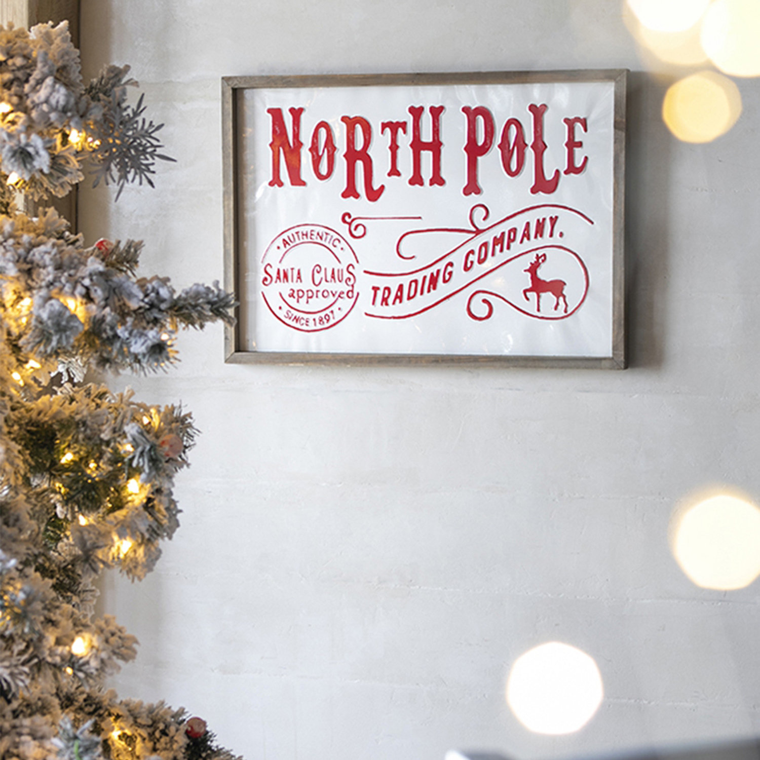 The Holiday Aisle® North Pole Sign Holiday Decor Christmas Signs Wall ...